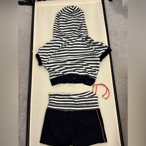 PH8 Striped Black and White Top and Shorts - Picture 3 of 6